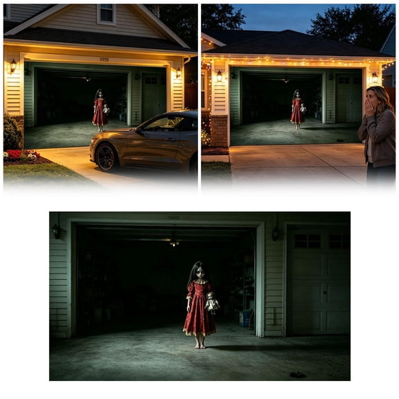 Outdoor Halloween Decorations Yard, Creepy Halloween Decorations, Garage Door Halloween Decorations, Halloween Decor Outdoor, 157X71 in Spooky Zombie Ghost Themed Halloween Garage