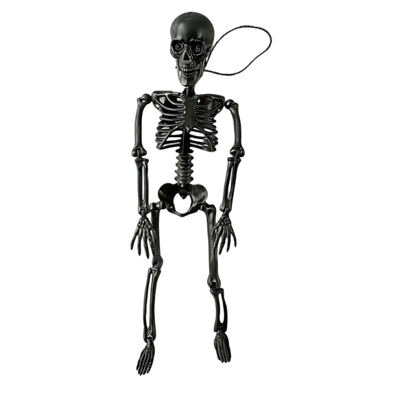 Outdoor Halloween Yard Decorations, Spooky Black Full Body Hanging Halloween Skeleton Ornament, for Haunted Mansion, Lawn, Entryway, Outdoor Window and Trunk Or Treat Events, Add