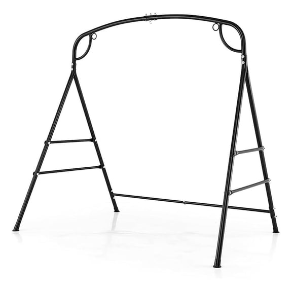 Outdoor Hammock Chair Stand - 660LBS Capacity Heavy Duty Metal Frame w/3 Hanging Rings, 2 Hanging Ways, A-Frame Stand for Porch Patio Garden Backyard, Hammock Chair Not Included
