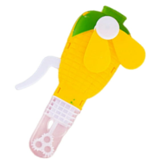 Outdoor Hand Crank Fan With Blowing Function And Fruit Design Portable Fan For Kids Adults, Wand,Bring 10ml Of Soapy Water