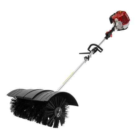 Outdoor Hand Held Broom, 52cc Gasoline Power Broom Walk Behind Sweeper Cleaning Driveway Tools High Performance Cleaner 2.3HP 1.8M