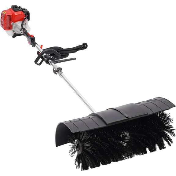 Outdoor Hand Held Gas Power Broom 52cc Artificial Grass Brush Power Broom 1700W Walk Behind Sweeper Gasoline Powers Brooms Cleaning Driveway Tools