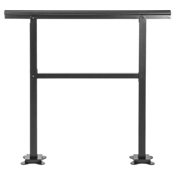 Outdoor Handrail 36x35", 165LBS Aluminum Stair Railing for 2-3 Steps, Adjustable Angle 0-30 Transitional Handrail with Screw Kit for Porch Deck Steps