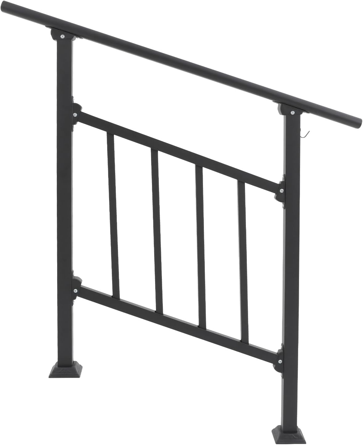 Durable Railing Outdoor Handrails 3-Step Stair Handrail with Safety Fences and Hook ...