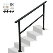 Outdoor Handrails Fits 1 to 5 Steps,Adjustable Height Stair Handrail 27/35/51/65"X 38",Integrated Design at Handrail,Staircase Handrail for Outdoor and Indoor Concrete, Porch, Mixed, Step,Brick Step