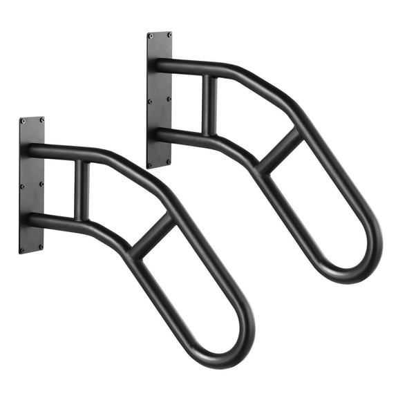 Outdoor Handrails for Steps 29", Wall Mount Safety Railing for 1-3 Steps, U-Shaped Handrail Matte Black, Stair Railing for Elderly Pregnant Women, 2 PCS