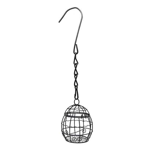 Cage Shape Bird Feeder Wrought Bird Feeder Hollowout Outdoor Backyard Hangable Feeder for Wild Bird Feeding Supplies