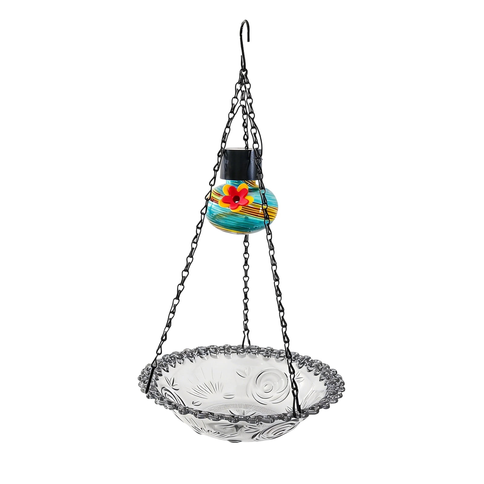 Outdoor Hanging Bird Feeder, Garden Bird Feeding Station with Decorative Design, for Patio Yard Garden Decor