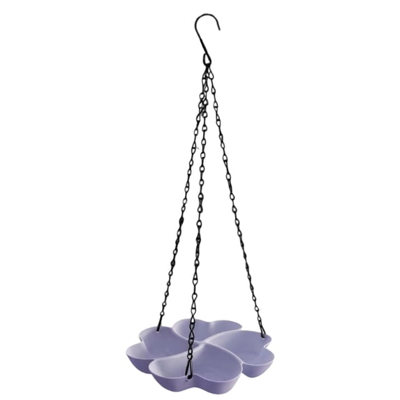 Outdoor Hanging Bird Feeder, Hanging Bird Feeder, Bird Feeder Tray, Bird Feeder for Outside Wild Birds, Purple 18X9X1.5 in 1Pc Flower-Shaped Small Plastic Tray with Sturdy Hanging