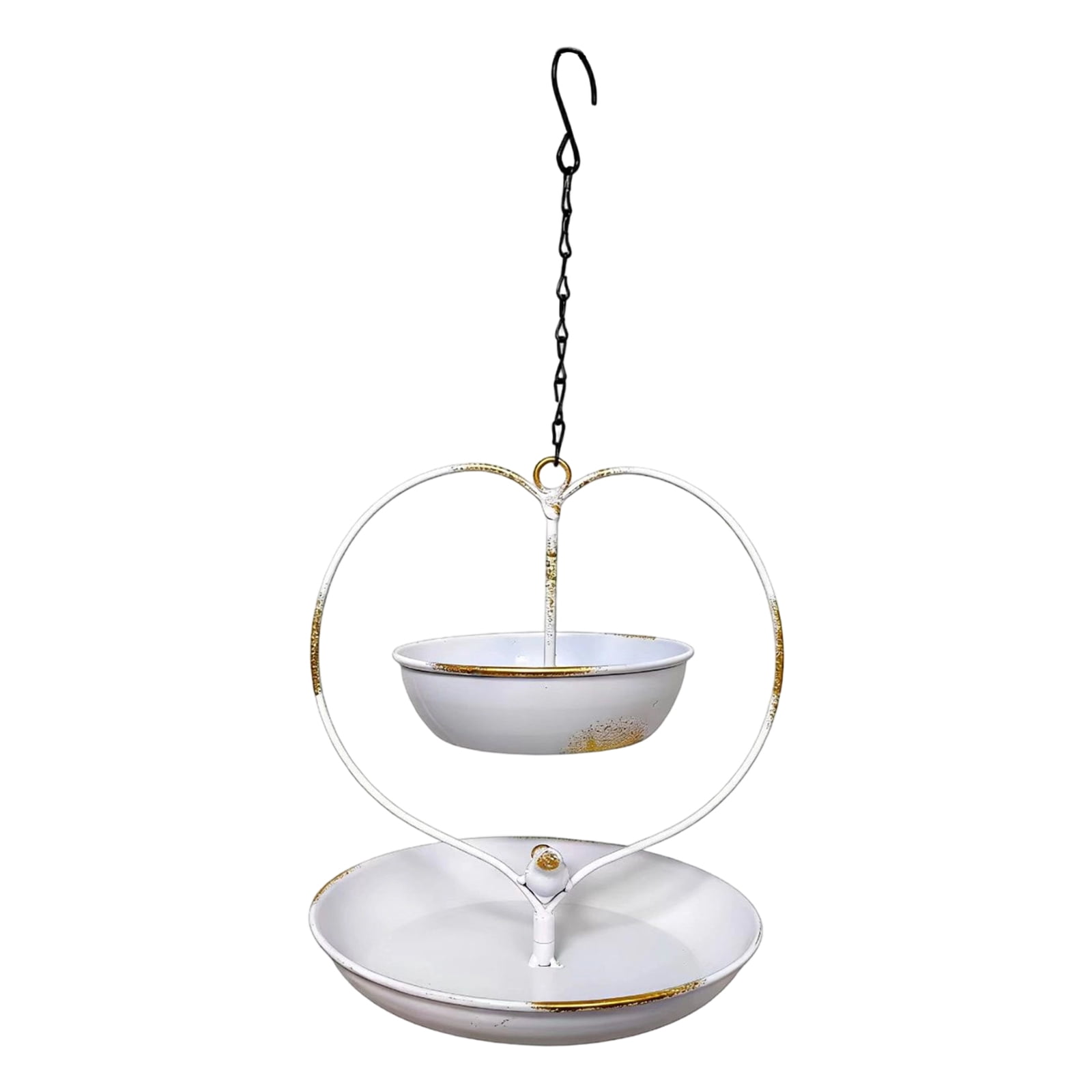 Outdoor Hanging Bird Feeder White Iron Art Decor for Balcony Garden Yard Patio with Durable Metal Design Easy to Clean and Install for Bird Watching Enthusiasts and Nature Lovers 1pc