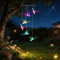 thumbnail image 1 of Outdoor Hanging Dragonfly Solar Wind Chimes Color Changing LED Light IPX4 Waterproof Solar Powered Wind Chime for Patio Lawn Garden Window Decoration, 1 of 6