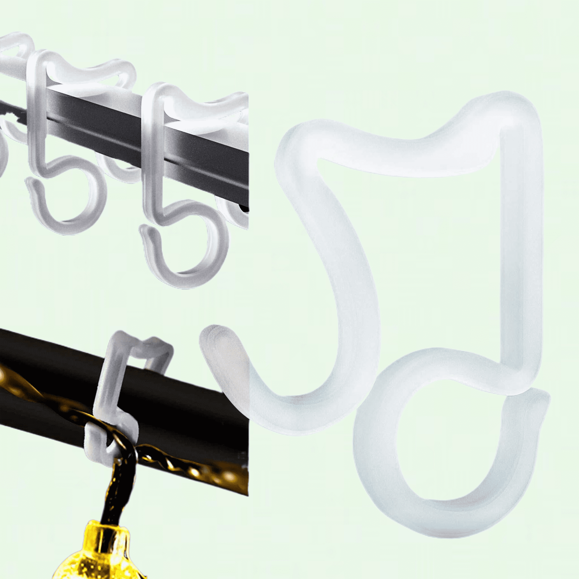 Outdoor Hanging Gutter Hooks for Christmas Lights 100 Pieces