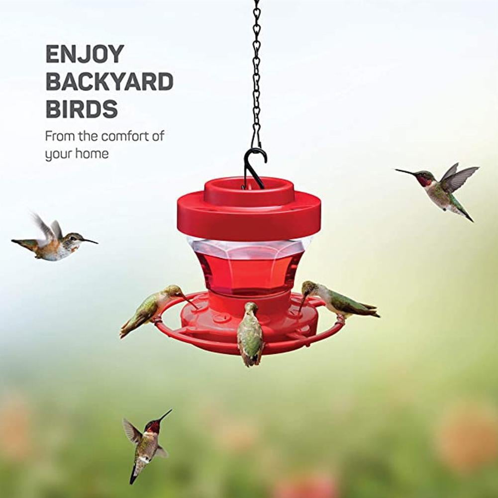 Outdoor Hanging Hummingbird Feeder Leakproof Food Container With 8