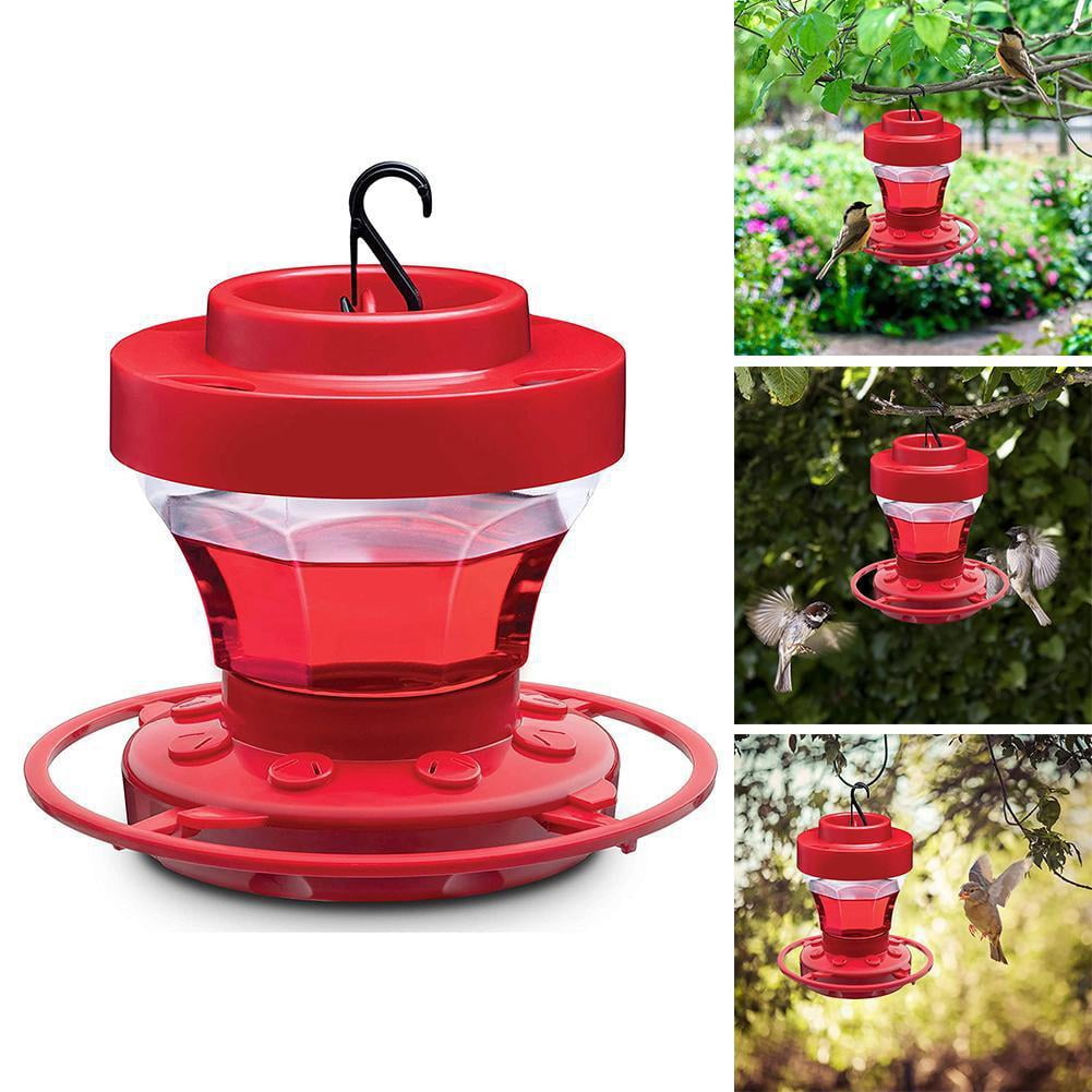 Outdoor Hanging Hummingbird Feeder Leakproof Food Container With 8