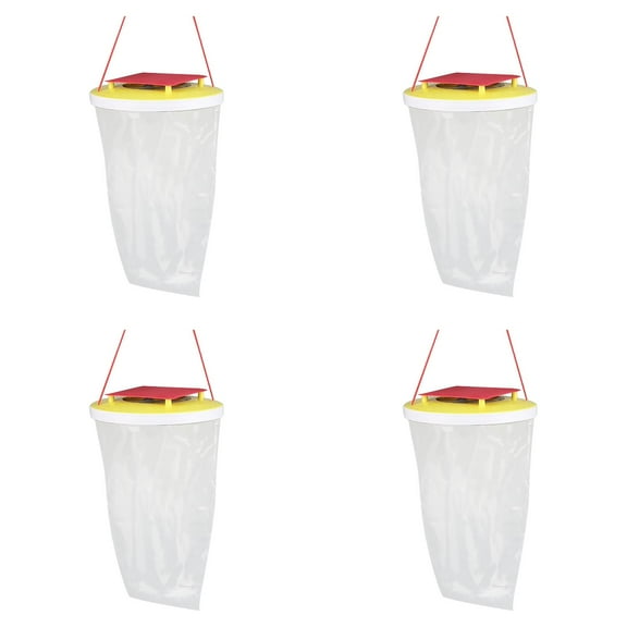 Outdoor Hanging Large Fly Trap Bags, Disposable Large Fly Bags, Flies Catcher Bag for Backyard, Ranch, Orchard, Barns, Farm (Only Have Bag) 4/3/2/1PCS