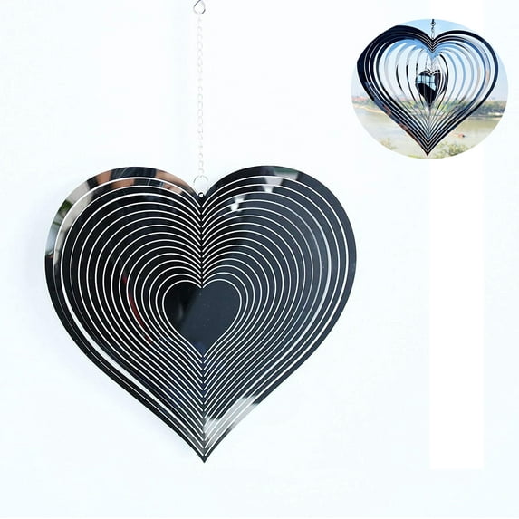Outdoor Hanging Love Heart Ornament Wind Chimes - Garden Metal Decoration