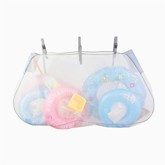 Outdoor Hanging Pool Storage Net Organiser Bag Grey Large Capacity Mesh Holder for Above Ground Pool Accessories and Fitness Equipment Storage