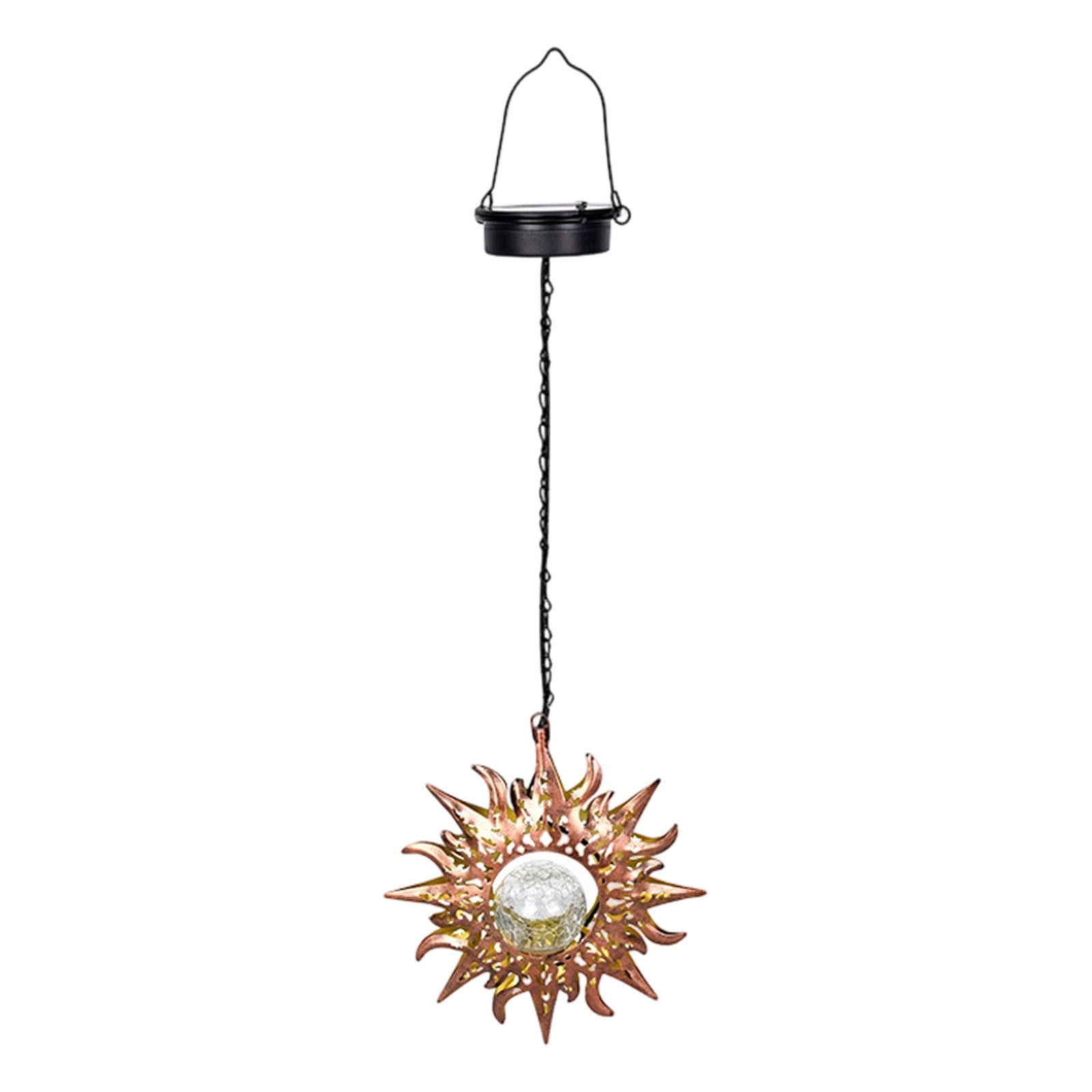 Outdoor Hanging Solar Lights, Garden Decorative Solar Chandeliers 2D Acrylic Hot Air Balloon Shape with Flickering Flame Effect for Patio Porch Wedding Terrace