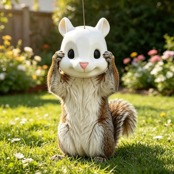 Outdoor Hanging Squirrel Feeder, Patio Balcony Garden Nut Feeding Station, Wildlife Animal Food Container, Backyard Decor for Squirrel Bird Garden Yard