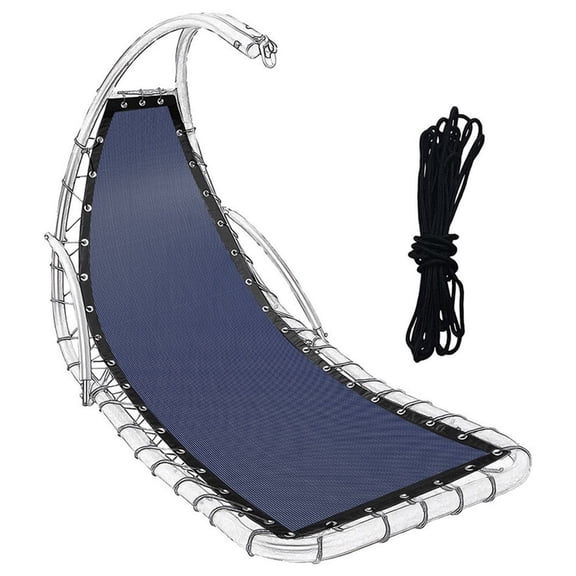 Outdoor Hanging Swing Chair Replacement Seat Cloth Textilene Fabric with Rope for Patio Garden Furniture Navy Blue B