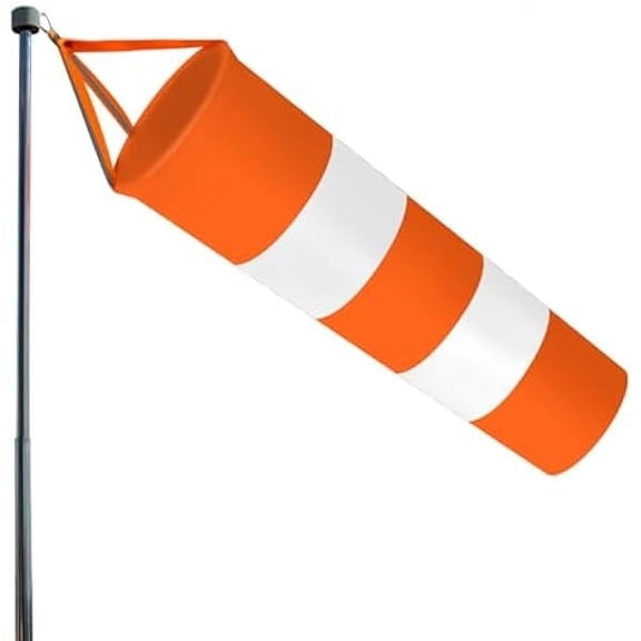 Outdoor Hanging Windsock Flag 1 Pc,Orange Measurement Wind Direction Bag for Outside,Heavy Duty Airport Windsock,31 Inch Durable Oxford Cloth Wind Flag,Waterprrof Fabric Ripstop Windsock Flag