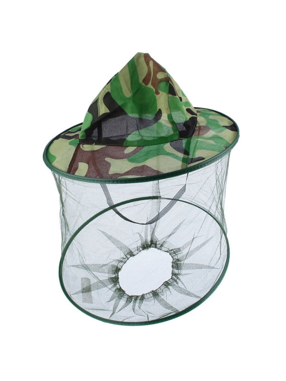 Outdoor Anti-Mosquito Bug Mask Hat Camo Sun Hat Beekeeper Hat Insect Repellent Netting Protection from Bug Bee Mosquito for Fishing Hiking Gardening