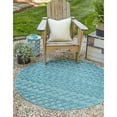 thumbnail image 1 of Outdoor Haversham Collection Area Rug Aqua - 4' Round, 1 of 5