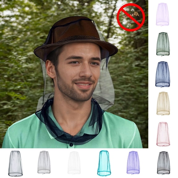 Outdoor Head Mosquito Net, Fine Mesh Ventilated Bug Head Cover, Fishing Anti-Mosquito Hood , Breathable Protector for Camping Hiking Fishing