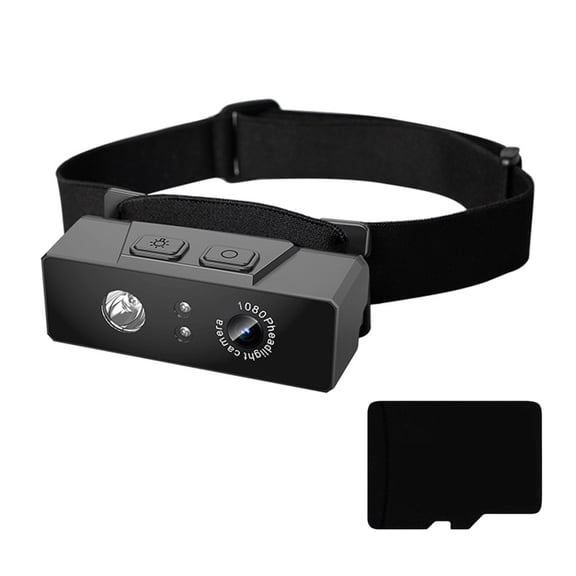 Outdoor Headlamp Camera 1080p with LED Light and Long Battery Lifes Action Camera for Night Running Gear Recorder
