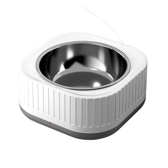 Outdoor Heated Stainless Steel Water Bowl for Cats Dogs Rabbits, Thermostatic Control Pet Heated Bowl for Winter, Automatic Warming Dish for Outside Use