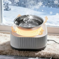 Outdoor Heated Water Bowl, Thermostatic Control Pet Heated Bowl for Winter, Automatic Warming Dish for Outside Use, Provides Warm Drinkable Water for Dogs Cats Rabbits Chickens Birds (Grey)