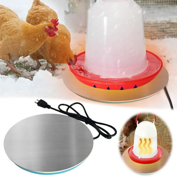 Outdoor Heated Waterer for Poultry and Home Garden Heating Hood Machine - Keeps Drinking Water Warm for Indoor and Outdoor Coop Use