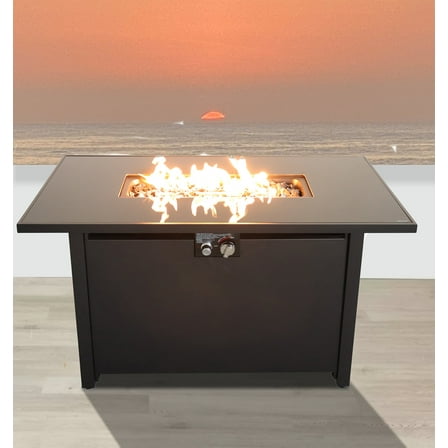 Outdoor Heater 25'' H x 42'' W Steel Outdoor Fire Pit Table with Lid (Black),Patio Heater