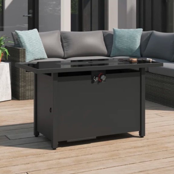 Outdoor Heater 25" H x 42" W Steel Outdoor Fire Pit Table with Lid,Patio Heater