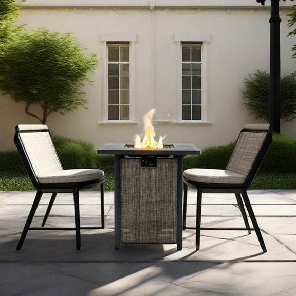 Outdoor Heater 28" Propane Gas Fire Pit Table, 50000 BTU Square Steel Fire Pit for Outside Patio Deck Garden Courtyard -Black,Patio Heater