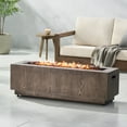 thumbnail image 1 of Outdoor Heater 48" Outdoor 50,000 BTU Rectangular Iron Propane Fire Pit, Brown Wood Pattern (Tank Cover not Included),Patio Heater, 1 of 16