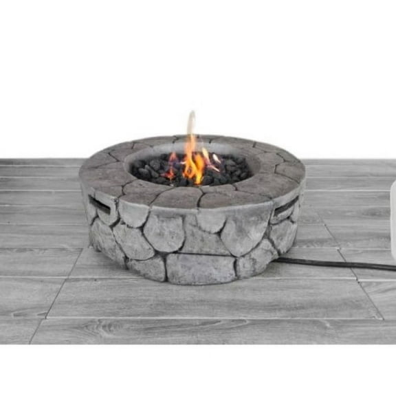 Outdoor Heater 9'' H x 28'' W Fiber Reinforced Concrete Outdoor Fire pit(Stone Gray),Patio Heater