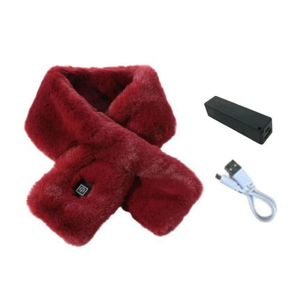 Outdoor Heating Neck Heated Scarf for Women, Neck Heating Pad for Neck Pain, USB Electric Heating Neck Wrap Neck Warmer for Stiffness Relief Rechargeable Scarf S-18 Wine One Size