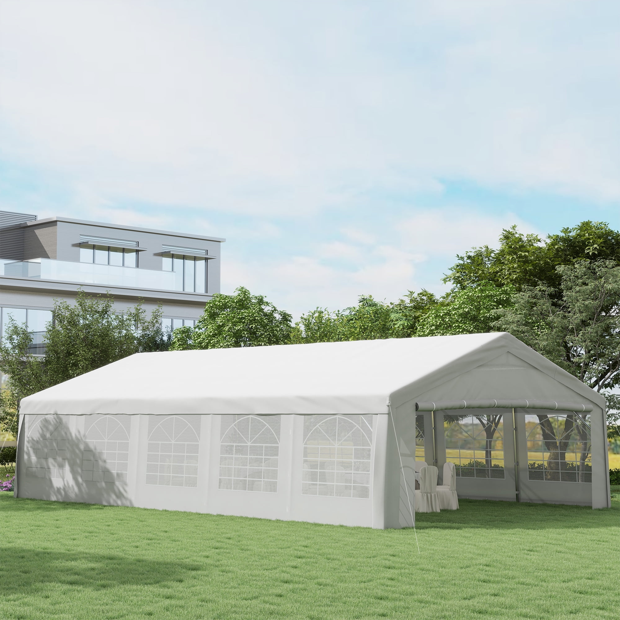 Tenda Da Garage Carport 3x6 M - Impermeabile, Resistente UV, Con 2 Porte Avvolgibili, Verde, Per Auto E Barca