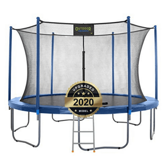 Outdoor Heights 7.5 ft Round Trampoline Set with Safety Enclosure System - Blue