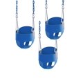 thumbnail image 1 of Outdoor Heights High Back Full Bucket Toddler & Baby Swing Set for Backyard Swing with Vinyl Coated Chain (3, Blue), 1 of 7