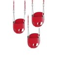 thumbnail image 1 of Outdoor Heights High Back Full Bucket Toddler & Baby Swing Set for Backyard Swing with Vinyl Coated Chain (3, Red), 1 of 7