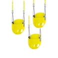 thumbnail image 1 of Outdoor Heights High Back Full Bucket Toddler & Baby Swing Set for Backyard Swing with Vinyl Coated Chain (3, Yellow), 1 of 7