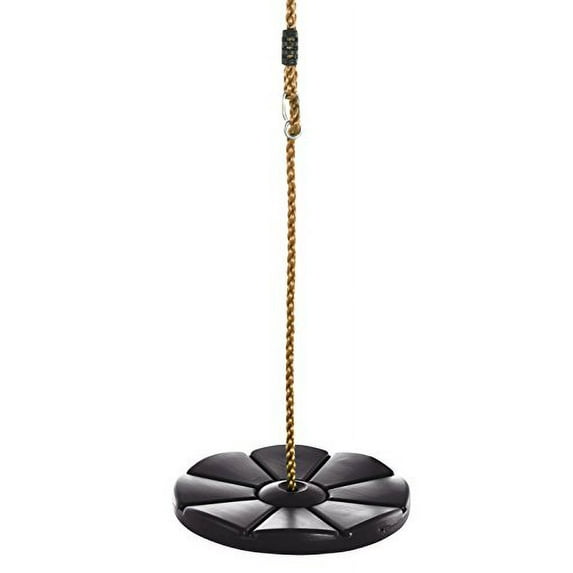 Outdoor Heights Indoor/Outdoor Disc Swing for Tree or Swing Set with Adjustable Rope - Black