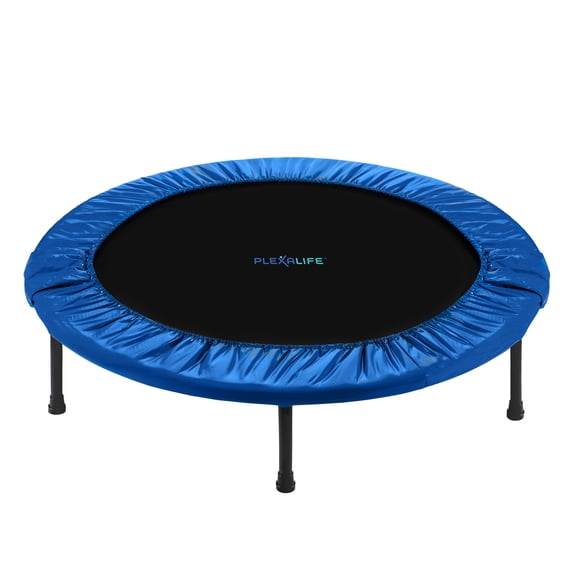 Plexalife 40" Mini Trampoline with Travel Carry Bag - Round Double-Fold Compact Rebounder Fitness Trampoline for Kids & Adults