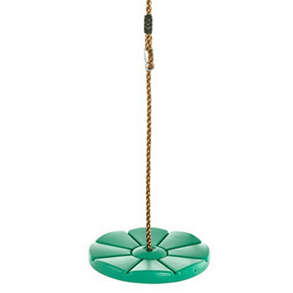 Outdoor Heights Universal  Indoor/Outdoor Disc Swing for Tree or Swing Set with Adjustable Rope and Carabiner - Green