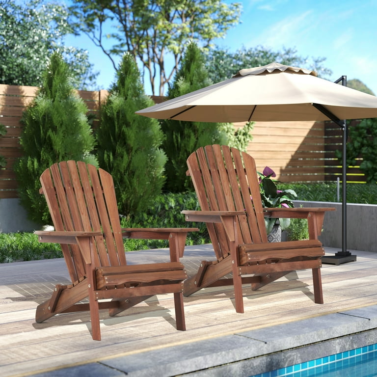 UHOMEPRO Outdoor Adirondack Chairs Set of 2, Weather Resistant