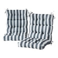 thumbnail image 1 of Canopy Stripe Gray 44 x 22 in. Outdoor High Back Chair Cushion (2-Pack) by Greendale Home Fashions, 1 of 101