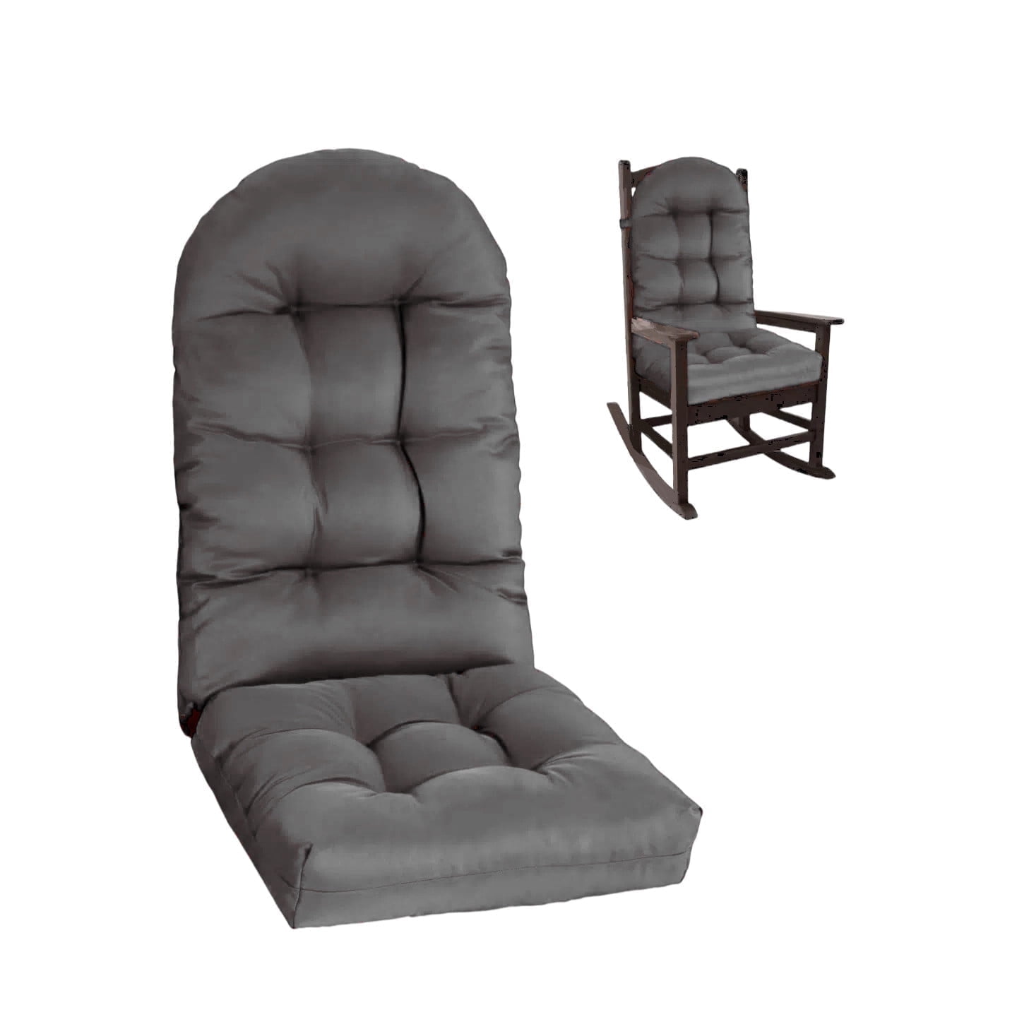Outdoor Highback Seat Cushion 43.3"*19.7" Waterproof UV Resistant Inlife Rocking Chair Seat Pad for Dining Chairs, Office, Restaurant