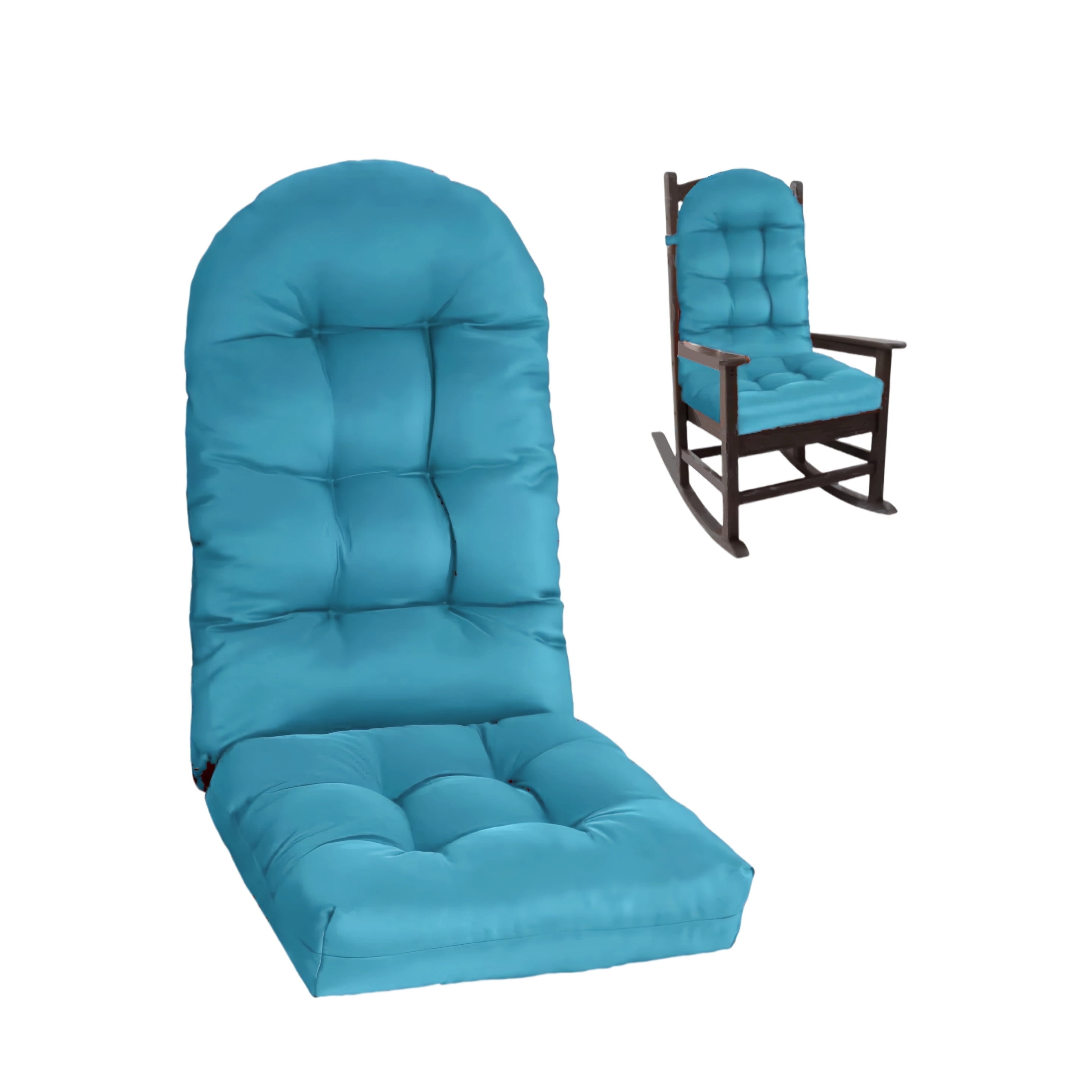 Outdoor Highback Seat Cushion 43.3"*19.7" Waterproof UV Resistant Inlife Rocking Chair Seat Pad for Dining Chairs, Office, Restaurant